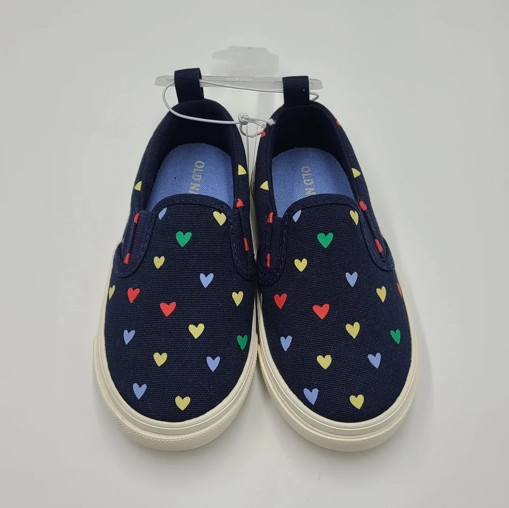 NEW Old Navy girls' slip-on heart shoes size 7